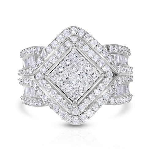 SGL zertifizierter GH I1-I2 Diamant-Ring in 585 Weißgold- 2 ct. image number 0
