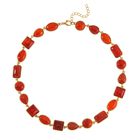 Roter Achat Halskette ca. 45 cm Legierung Standard gelb vergoldet ca. 160,00 ct.