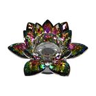 Kristallklare Lotusblume Kerzenhalter mit Drehsockel 18x7,5 cm, mehrfarbig image number 0