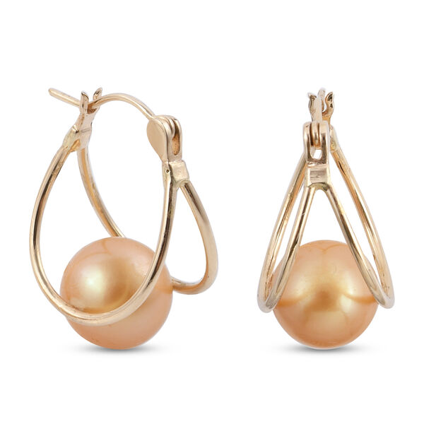 Royal Bali Kollektion - goldene S&uuml;dsee Perlen-Ohrh&auml;nger in 585 Gelbgold image number 4