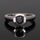Schwarzer Diamant Solitär Ring 925 Silber platiniert  ca. 1,00 ct image number 1