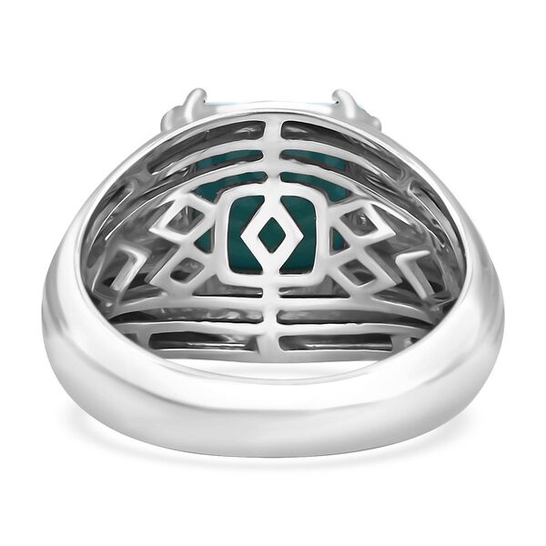 LUXORO zertifiziert und geprüft AAA Sleeping Beauty Türkis Ring in 417 Weißgold - 4,10 ct. image number 4