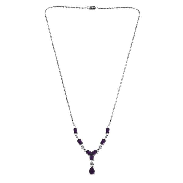 Afrikanischer Amethyst Halskette ca. 45 cm Edelstahl ca. 4.49 ct image number 4