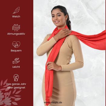 Jacquard-Schal aus Viskose, 70x195 cm, Rot