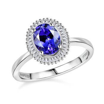 RHAPSODY AAAA Tansanit und VS Diamant Ring in 950 Platin &ndash; 2,22 ct.