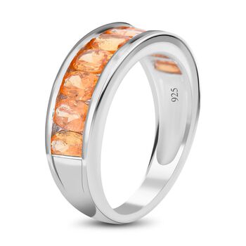 Nat&uuml;rlicher, Spessartin Granat Ring, 925 Silber platiniert (Gr&ouml;&szlig;e 17.00) ca. 2.61 ct