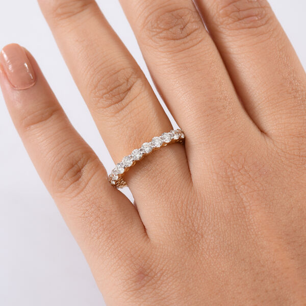 LUXURIANT SGL zertifizierter SI-GH Labor Diamant Ring, 925 Silber 750 Gelbgold Vermeil - 2 ct. image number 3