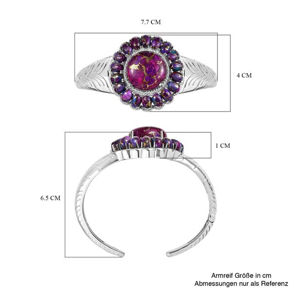 Lila Türkis Armreif, 19 cm - 41,17 ct. image number 6