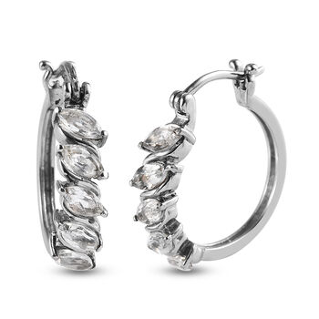 Wei&szlig;e Topas-Creolen, Edelstahl ca. 2,84 ct