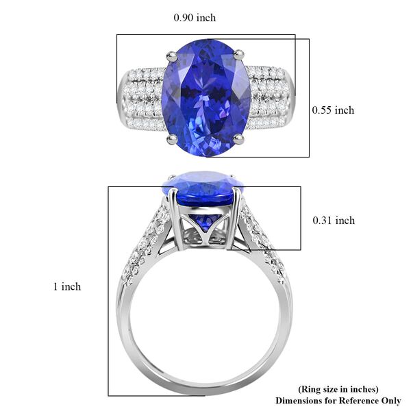 RHAPSODY zertifiziert und geprüft AAAA Tansanit und VS-EF Diamant Ring in 950 Platin - 6,60 ct. image number 5