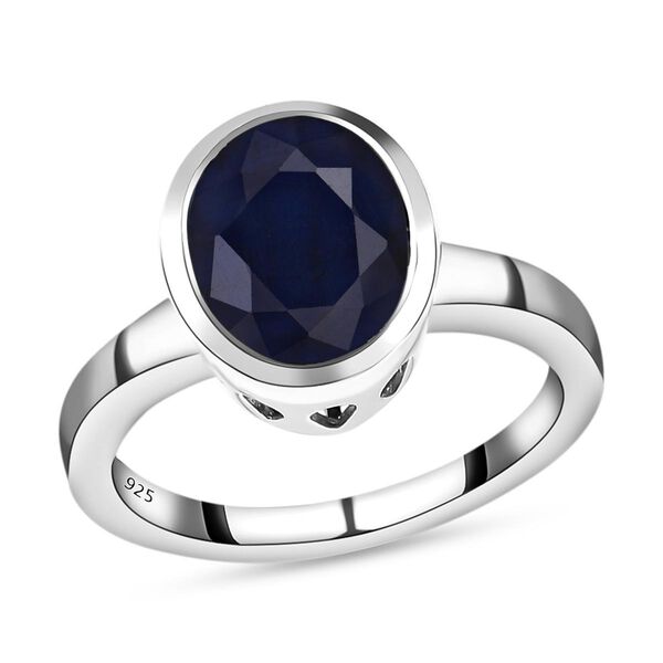 Masoala Saphir (Fissure gefüllt)-Ring, 925 Silber platiniert (Größe 17.00) ca. 4.98 ct image number 4