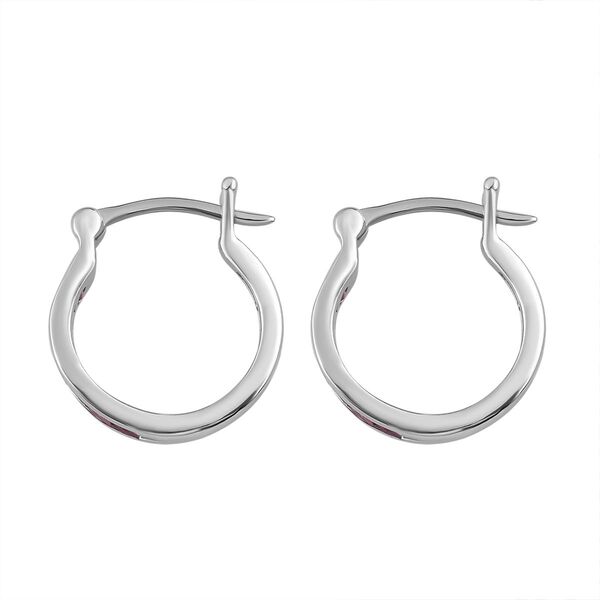 Ilakaka rosa Saphir (Fissure gef&uuml;llt)-Creolen, 925 Silber platiniert, ca. 1.71 ct image number 4