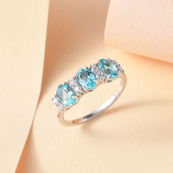 AA Lagunen Apatit und Moissanit Ring - 1,52 ct. image number 2