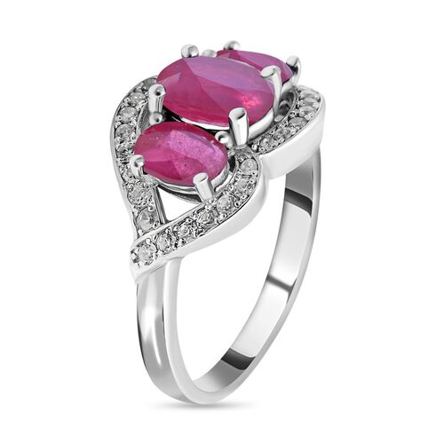 AA Afrikanischer Rubin und Zirkon-Ring - 3,12 ct. image number 1
