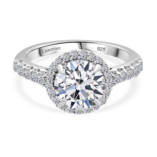 LUXURIANT SGL zertifizierter SI-GH Labor Diamant Ring, 925 Silber rhodiniert - 3 ct.