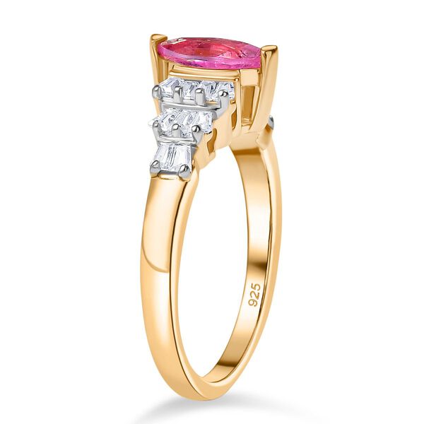 AAA Ilakaka Rosa Saphir (Fissure gef&uuml;llt), Moissanit Ring 925 Silber 750 Gelbgold Vermeil (Gr&ouml;&szlig;e 20.00) ca. 1,17 ct image number 5