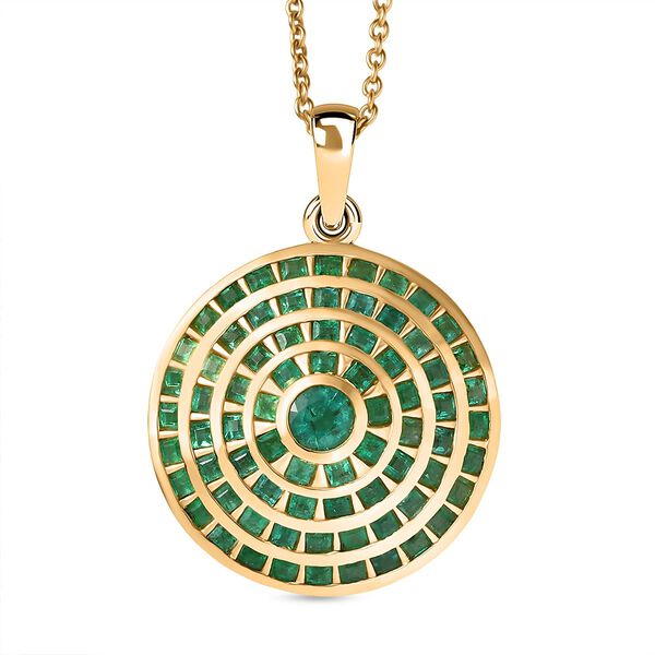 AA Kagem Sambischer Smaragd Schmuckset 925 Silber 750 Gelbgold Vermeil (10-15 Werktage Lieferzeit) ca. 3,45 ct. image number 0