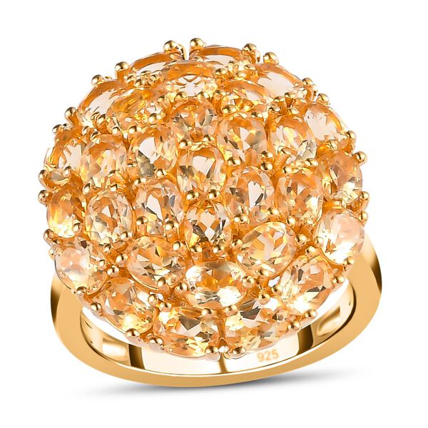 Citrin Ring, 925 Silber Gelbgold Vermeil (Gr&ouml;&szlig;e 19.00) ca. 5,21 ct image number 4