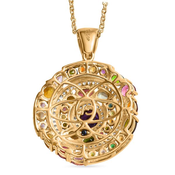 GP Celestial Dream Kollektion- Multi-Turmaline, afrikanischer Amethyst, Zirkon und blauer Saphir-Anhänger mit 45cm Kette -5,99 ct. image number 5