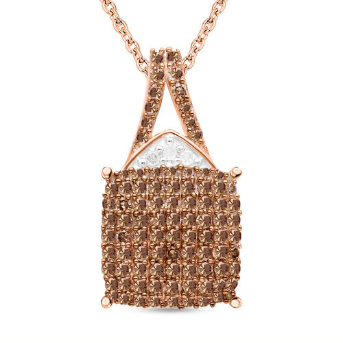 Champagner und weißer Diamant Anhänger mit 45cm Kette - 0,50 ct. image number 0