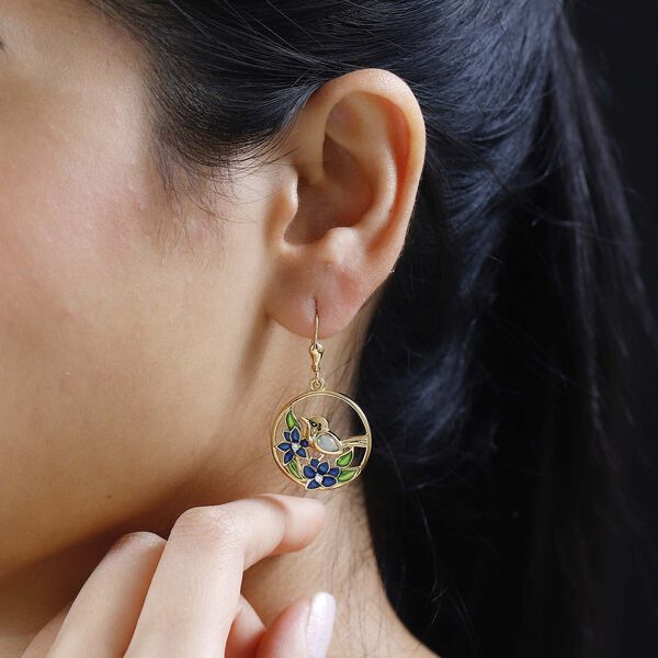 AA nat&uuml;rliche &auml;thiopische Welo Opal und Zirkon Ohrringe - 0,36 ct. image number 9