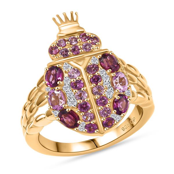 GP Trionfo Kollektion- Rhodolith Granat, Lotus Granat, Zirkon und blauer Saphir Ring - 2,41 ct. image number 5