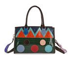 "Chaos by Elsie Genuine Leather Crossbody Bag with RFID Color:green Embossed crocdile shining rhomboid pattern Size:36*15*25cm           Wall: Genuine Leather Lining: Polyester                Exterior:zipped-2, Interior:zipped-2 , slip-2   with 1 Long str