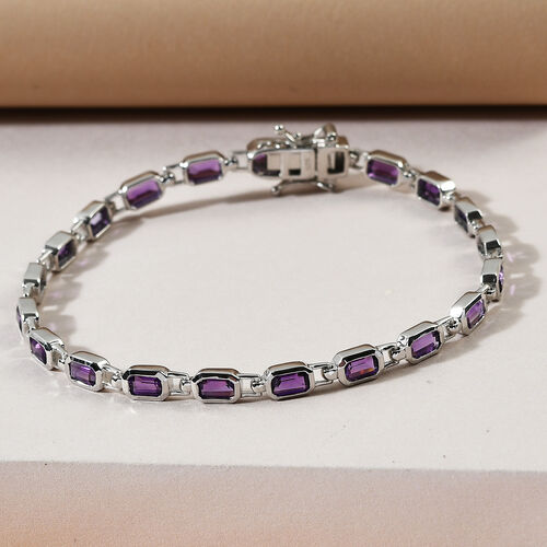 Marokkanischer Amethyst Armband ca. 20 cm 925 Silber platiniert ca. 5,64 ct image number 1
