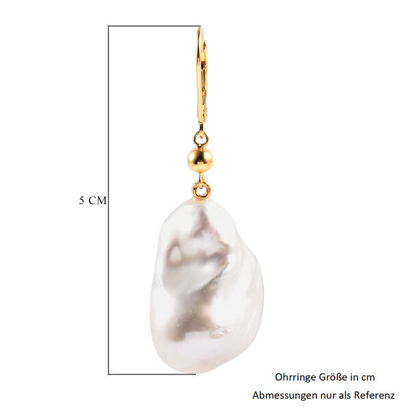 Barockperle Ohrh&auml;nger 925 Silber Gelbgold-&Uuml;berzug&nbsp; image number 5