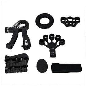 6-teiliges Griffkrafttrainer-Set für Hand- und Fingertraining, Schwarz, 11x18x6,5cm