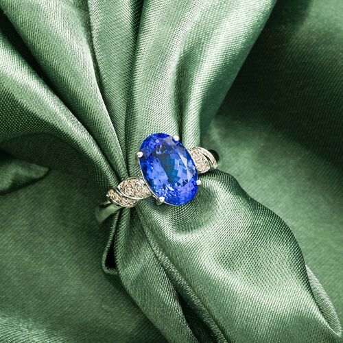 LUXORO AAA Tansanit und Diamant Ring in 417 Weißgold - 4 ct. image number 1
