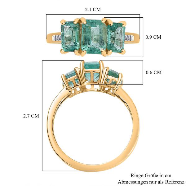 AAA Smaragd und Diamant Ring in 585 Gold - 2,32 ct. image number 5