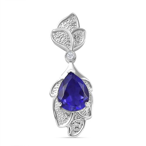Tansanit-Farbe Quarz und Zirkon Ohrringe - 2,56 ct. image number 0