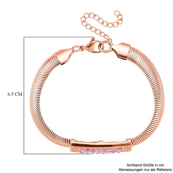 Rosa 19+5 cm Kristallarmband in Ros&eacute;goldton image number 4