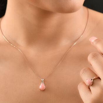 AA Vinicunca-Peruanischer Opal Ring und Anh&auml;nger,Gr&ouml;&szlig;e (19.00), 925 Silber 750 ros&eacute;vergoldet ca. 3,24 ct.