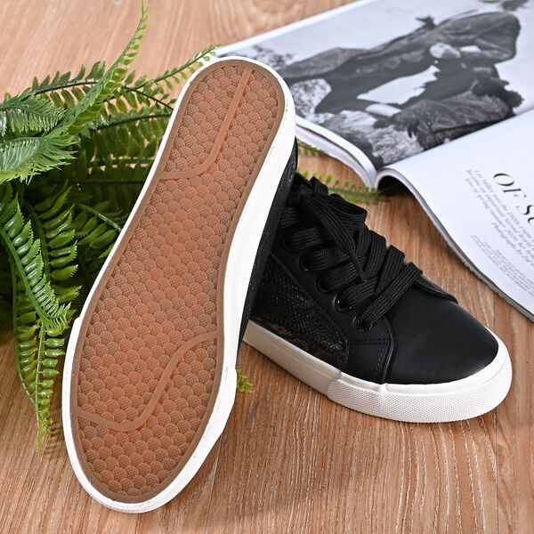 LA MAREY - Sneaker aus Kunstleder, Schlangenhautmuster, Gr&ouml;&szlig;e 38, Schwarz image number 5