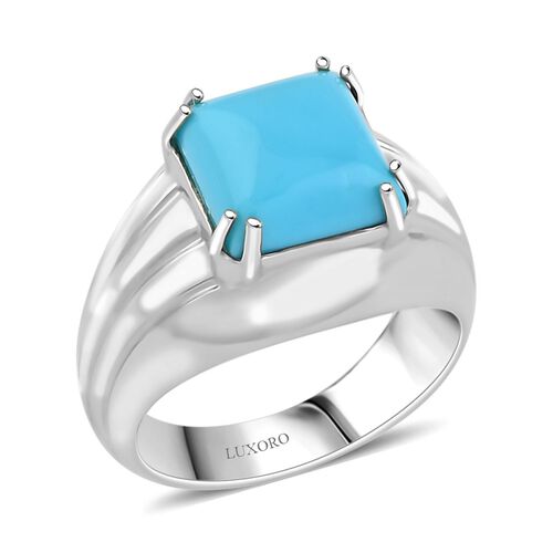LUXORO zertifiziert und geprüft AAA Sleeping Beauty Türkis Ring in 417 Weißgold - 4,10 ct. image number 0
