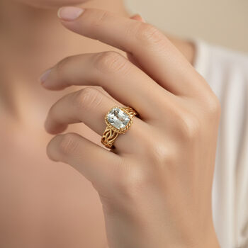 EVER TRUE AA Prasiolith Ring Nickelfreies Messing (Gr&ouml;&szlig;e 18.00) ca. 2,04 ct