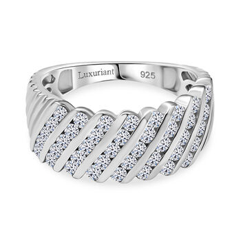 LUXURIANT SGL zertifizierter VS-EF Labor Diamant Ring, 925 Silber rhodiniert - 1 ct.