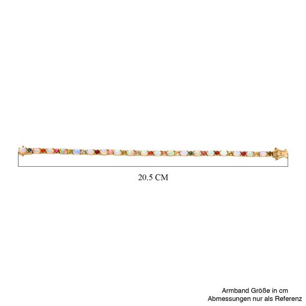 AA natürliches, äthiopisches Welo-Opal und mehrfarbiges Turmalin-Armband, 19cm - 9,69 ct. image number 6