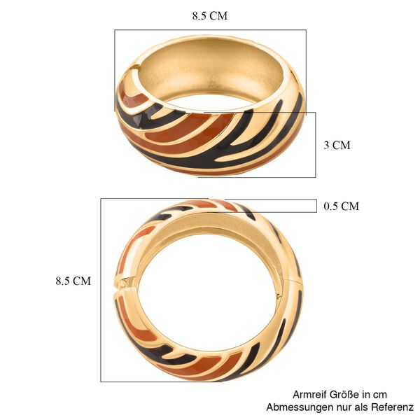 Emaille-Armreif im Wellen-Design, ca. 18 cm, Braun image number 6