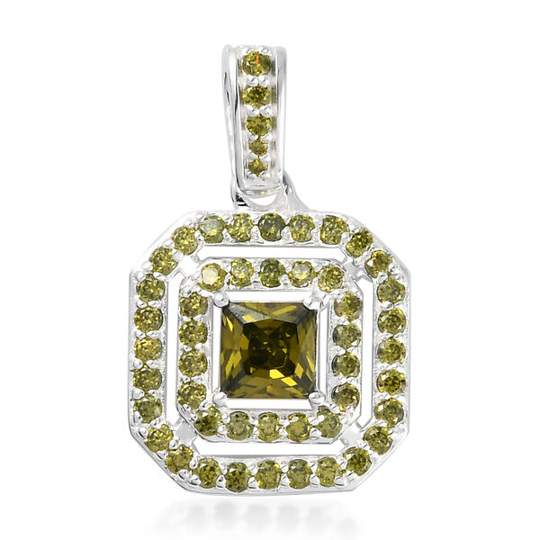 LUSTRO STELLA Peridot Zirkonia Anhänger 925 Silber image number 0