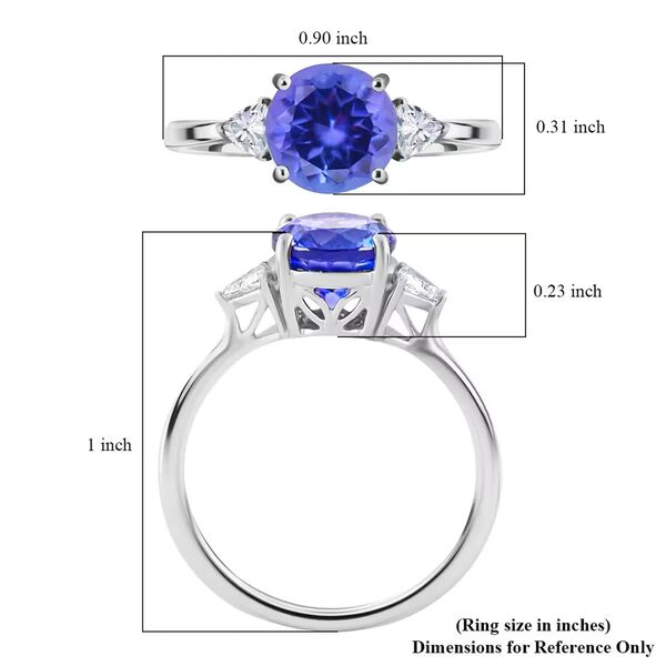 RHAPSODY zertifiziert und geprüft AAAA Tansanit und VS-EF Diamant Ring in 950 Platin- 2,10 ct. image number 6