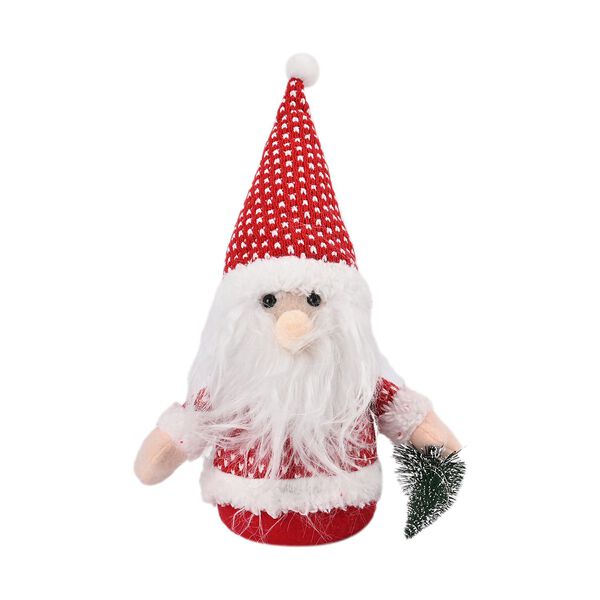 Weihnachtsmann mit LED lichter und Tannenbaum, 25 cm, 3AAA (nicht inkl.), Rot image number 3