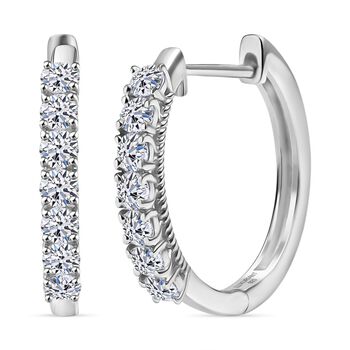 LUXURIANT SGL zertifizierte SI-GH Labor Diamant Ohrringe, 925 Silber rhodiniert - 0,99 ct.