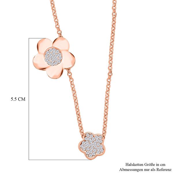 Wei&szlig;e Kristall-Halskette in Ros&eacute;goldton, 50 cm - 0,50 ct. image number 5