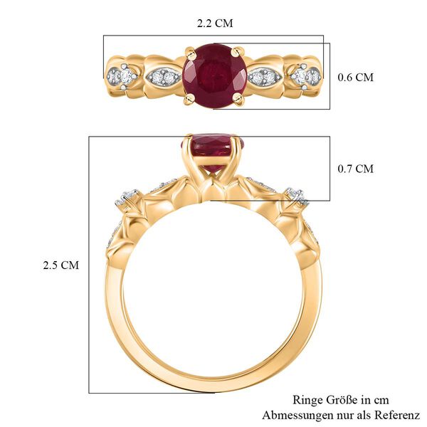 Afrikanischer Rubin  und Zirkon-Ring - 1,37 ct. image number 7