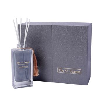 The 5th Season - 150ml Reed Diffuser Lufterfrischer in Geschenkbox mit Kunstblumen - Grau