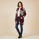 Damen Winter-Cardigan mit Taschen, Strick, Langarm, Offene Vorderseite, Einheitsgröße, Lila