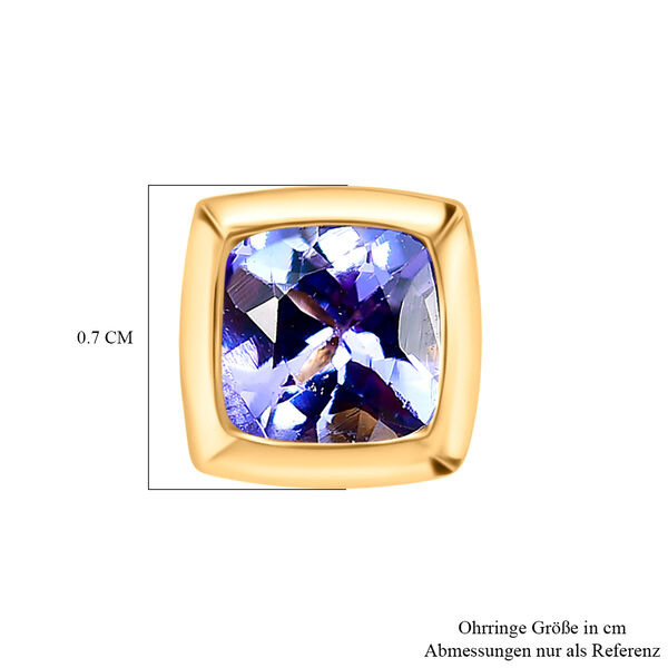 Tansanit Ohrringe, 925 Silber 750 Gelbgold Vermeil - 1,13 ct. image number 6